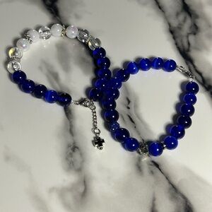 Deep Blue Crystal Bracelet Set